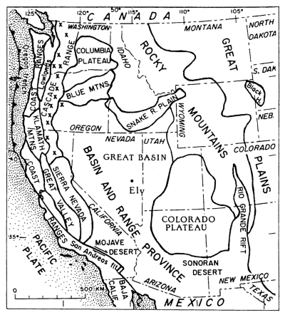 Fig. 8 - Physiographic provinces of the western United States.