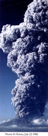 Mount St. Helens erupting