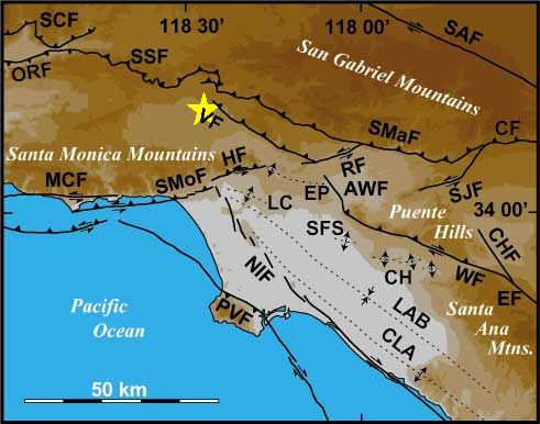Los Angeles Active Fault Map